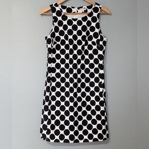 GAP Black‎ White Polka Dot Shift Mini Dress 60s Style Rockabilly Classic
